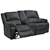 Signature Design by Ashley Furniture Draycoll Double Reclining Loveseat w/ Console