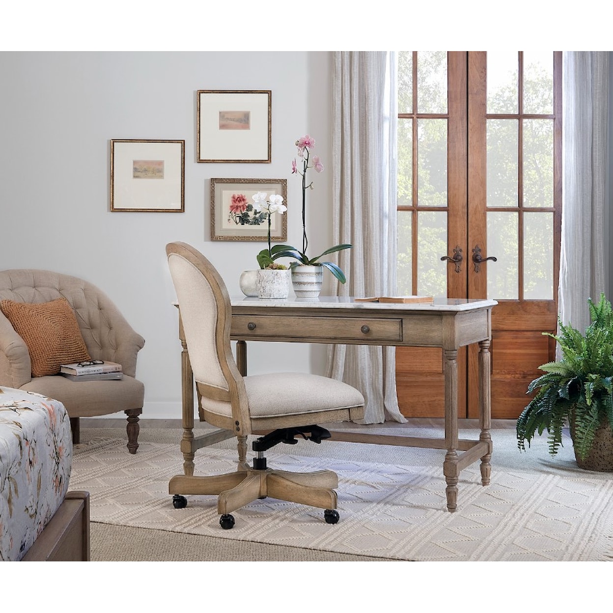 Aspenhome   Writing Desk with Marble Top