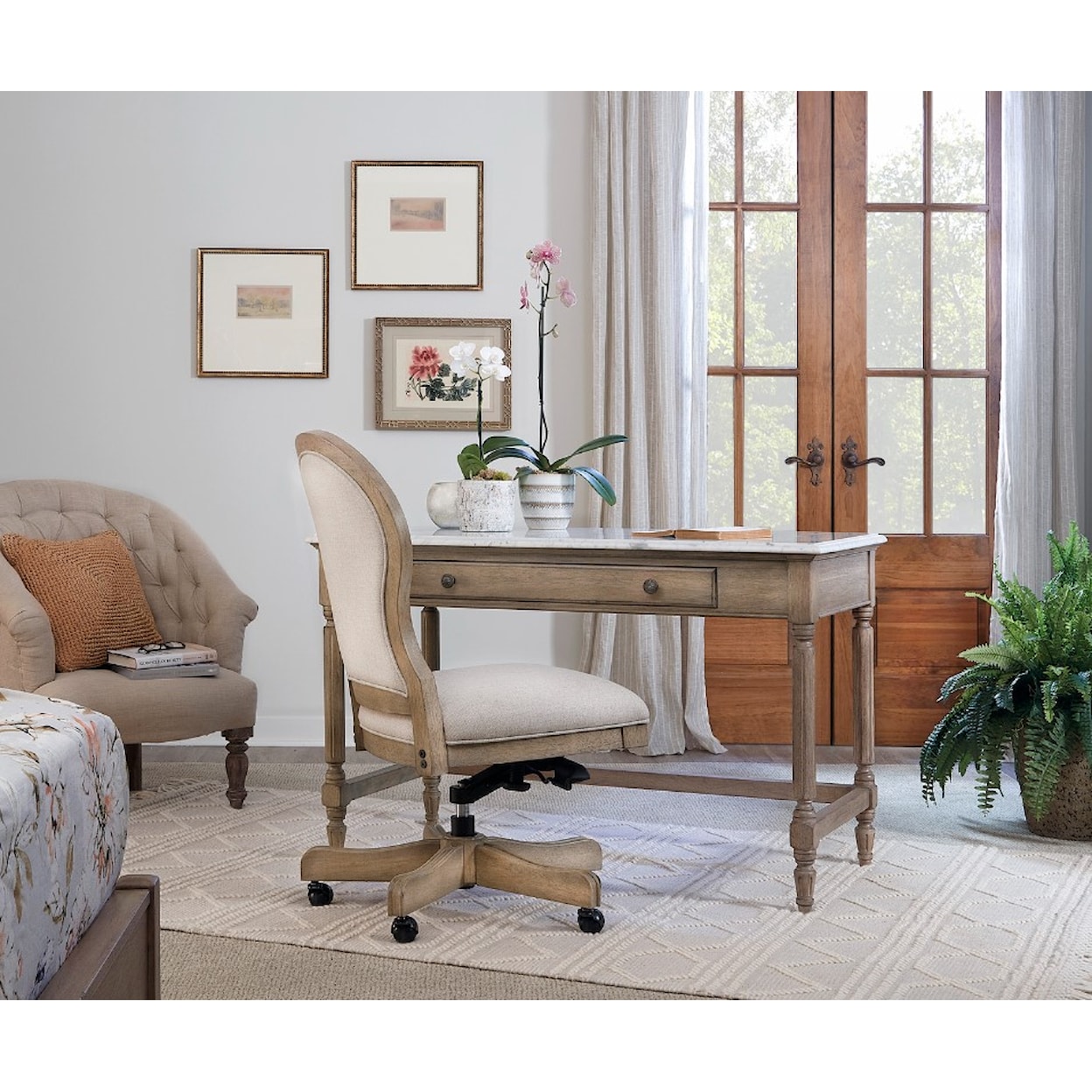 Aspenhome Leah Writing Desk with Marble Top