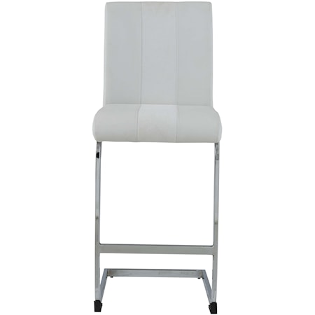 Contemporary Upholstered Bar Stool with Metal Base