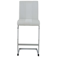 Contemporary Upholstered Bar Stool with Metal Base