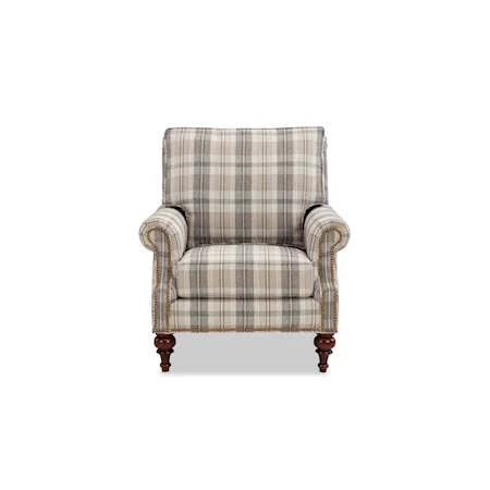 Transitional Accent Chair with Turned Legs
