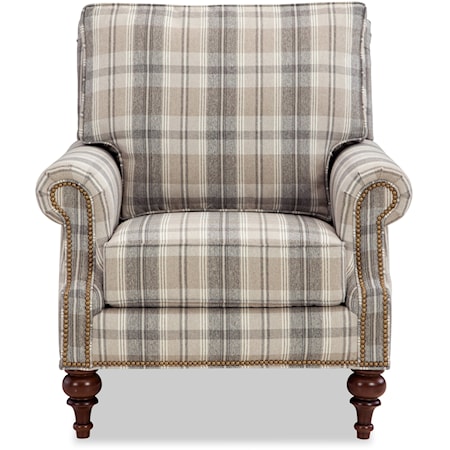 Transitional Accent Chair with Turned Legs