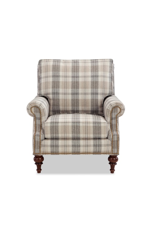 Transitional Accent Chair with Turned Legs