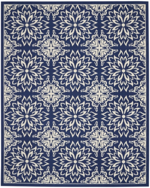 7'10" x 9'10" Navy/Ivory Rectangle Rug