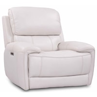 Contemporary Leather Match Power Recliner w/ Power Headrest