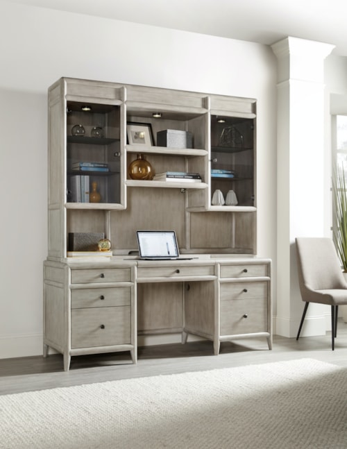Transitional Desk with Hutch