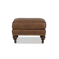 Traditional Ottoman with Turned Legs