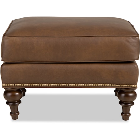 Traditional Ottoman with Turned Legs