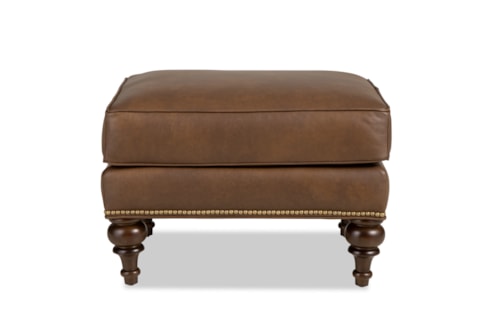 Traditional Ottoman with Turned Legs