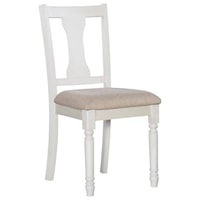 Rustic Dining Side Chair with Upholstered Seat 2-Pack