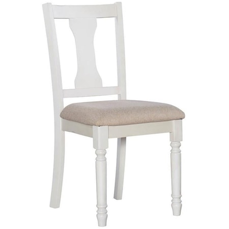 Rustic Dining Side Chair with Upholstered Seat 2-Pack