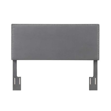 Queen Headboard, Gray Velvet