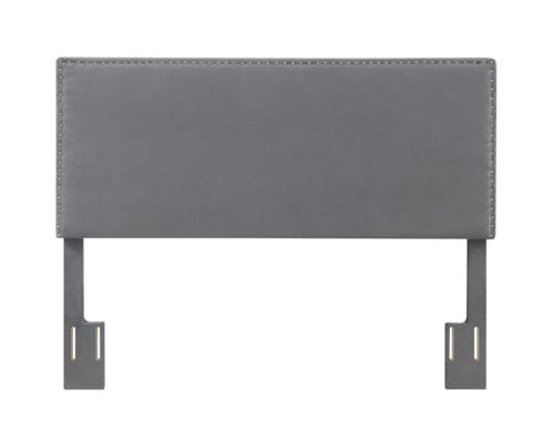 Queen Upholstered Headboard, Velvet Gray Fabric