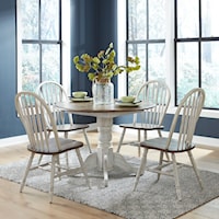 Transitional 5-Piece Dining Set with Drop Leaves