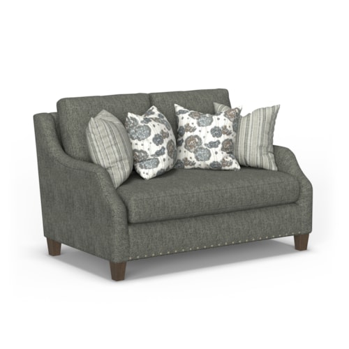 Transitional Bench Loveseat with Nailhead Trim