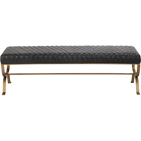 Teatro Bench Onyx Black Leather