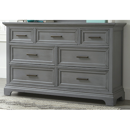 Transitional 7-Drawer Dresser with Soft-Close Drawers