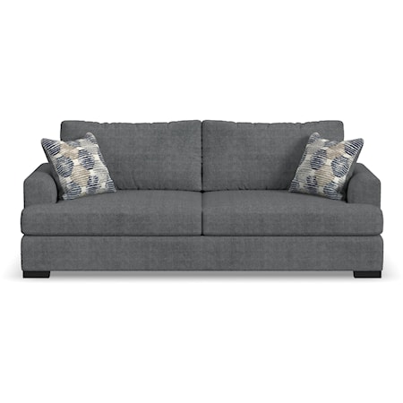 Casual Extra Large Sofa with Accent Pillows