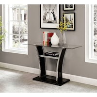 Contemporary Sofa Table with Glass Top