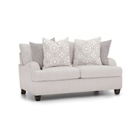 Transitional Loveseat with English Arms