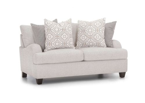 Transitional Loveseat with English Arms