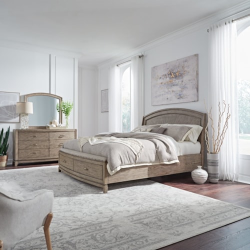 Transitional 3-Piece Queen Panel Storage Bedroom Set