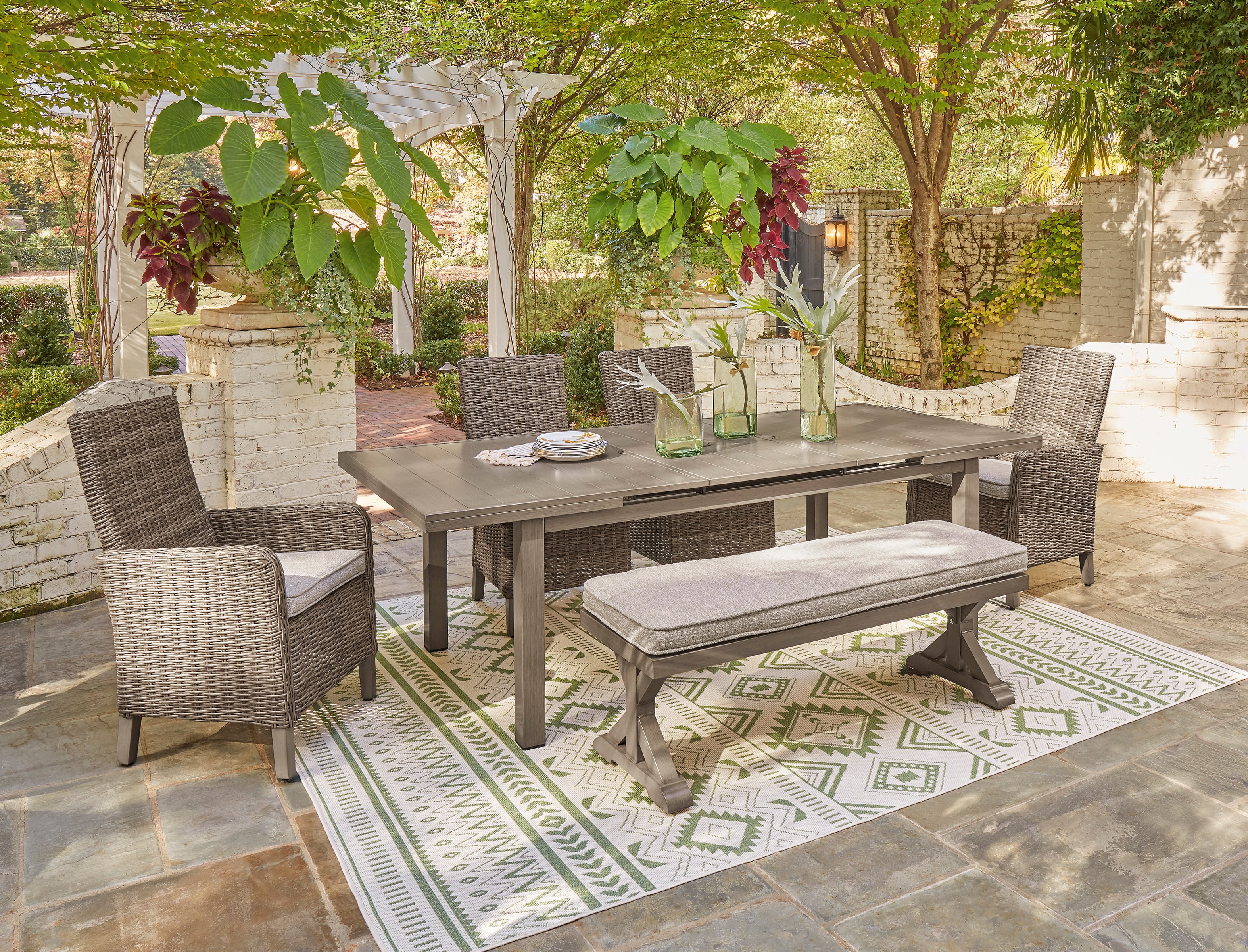 Ashley outdoor best sale dining set