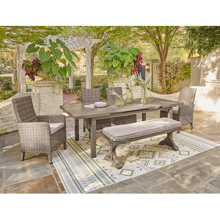 6-Piece Outdoor Dining Set with Bench