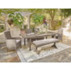 Signature Design by Ashley Beach Front 6-Piece Outdoor Dining Set with Bench