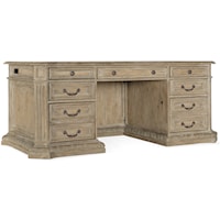 Traditional 7-Drawer Executive Desk with Locking File Drawers