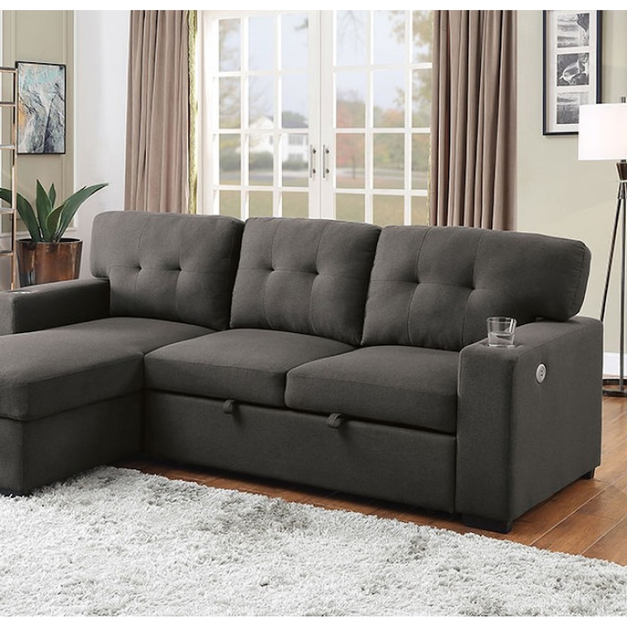 Furniture of America Sammy Sofa Chaise 