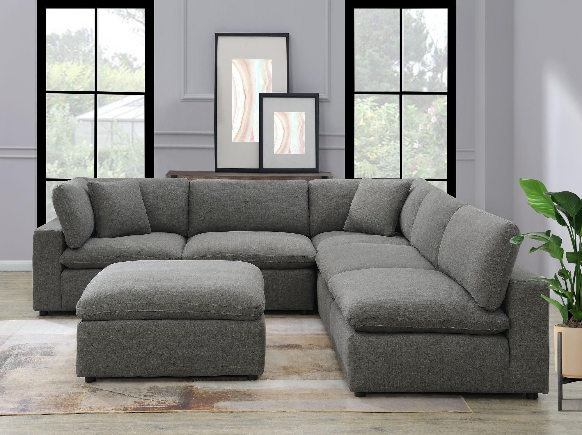 Sectional Sofa with Ottoman