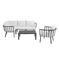 Riverside Coastal 6-Piece Outdoor Patio Aluminum Set - Gray/White