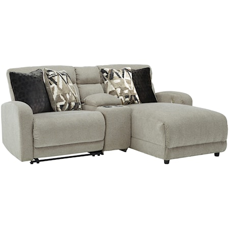 3-Piece Power Reclining Sectional with Chaise and Console