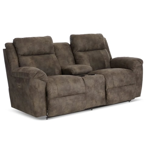 Casual Reclining Loveseat with Storage Console