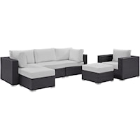 6 Piece Outdoor Patio Sectional Set