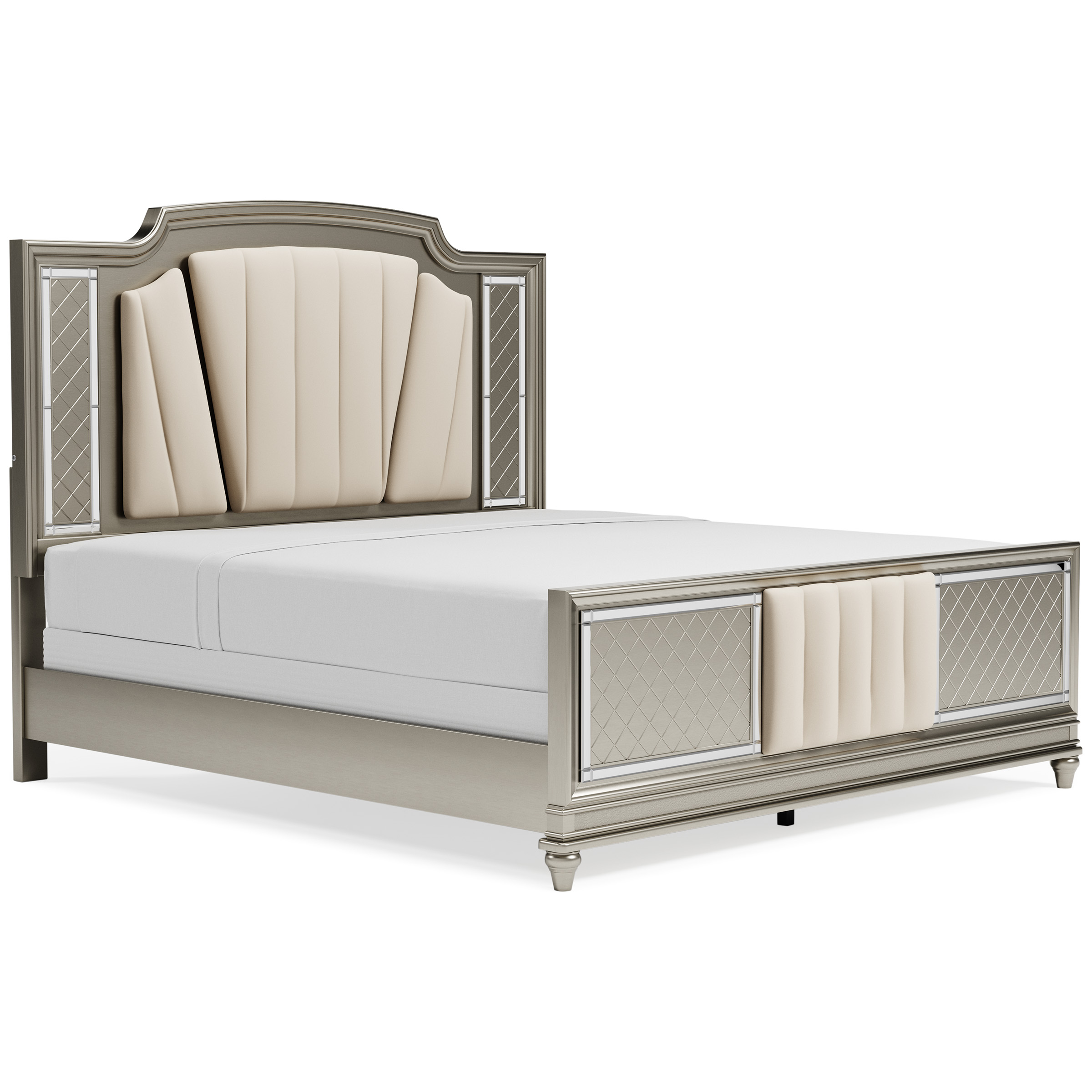 King Upholstered Panel Bed