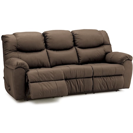 Regent Casual Upholstered Manual Reclining Sofa with Pillow Arms
