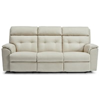 Casual Power Reclining Sofa with Tufted Back
