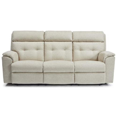 Casual Power Reclining Sofa with Tufted Back