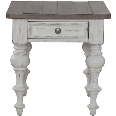 Farmhouse End Table with Drawer