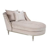 Transitional Upholstered Chaise with Two Accent Pillows