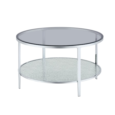 Round Cocktail Table with Glass Top