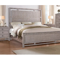 Transitional Queen Fusion Panel Bed with USB Ports