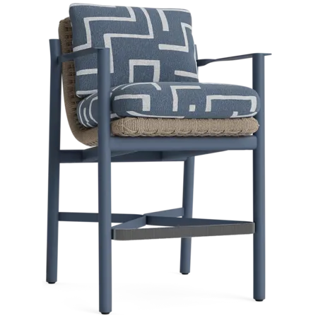 Modern Cushioned Woven Counter Chair