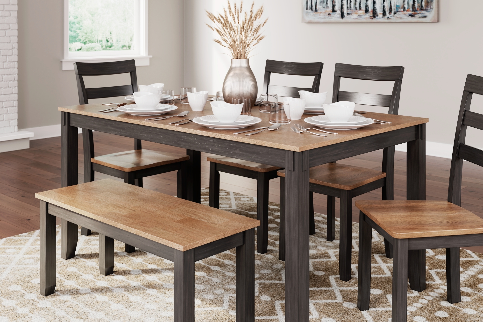 Signature Design by Ashley Gesthaven Dining Room Table Set (Set Of 6)
