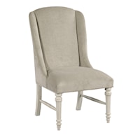 Coastal Parlor Upholstered Host Chair with Wing Back