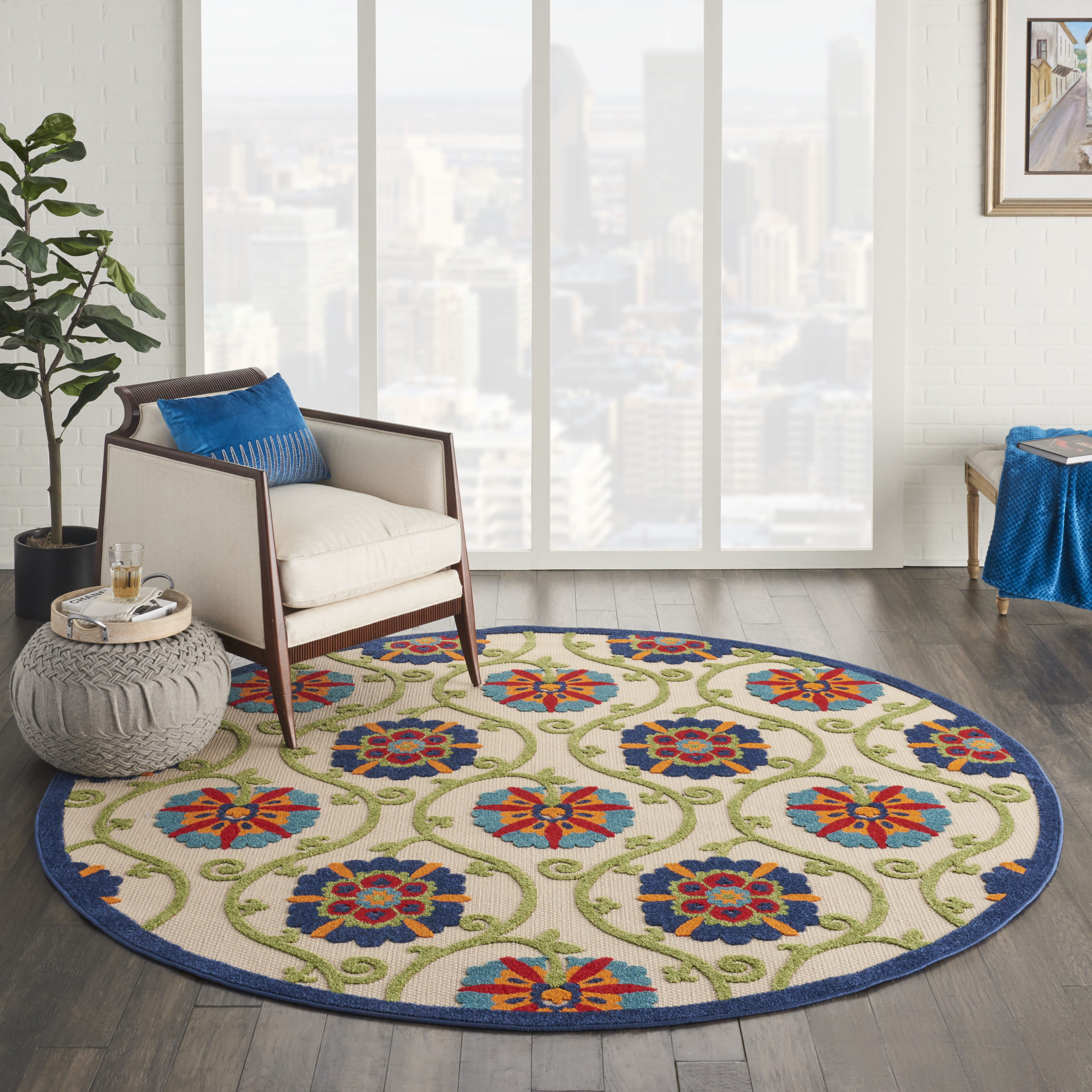 Nourison Aloha 7'10" Round  Rug