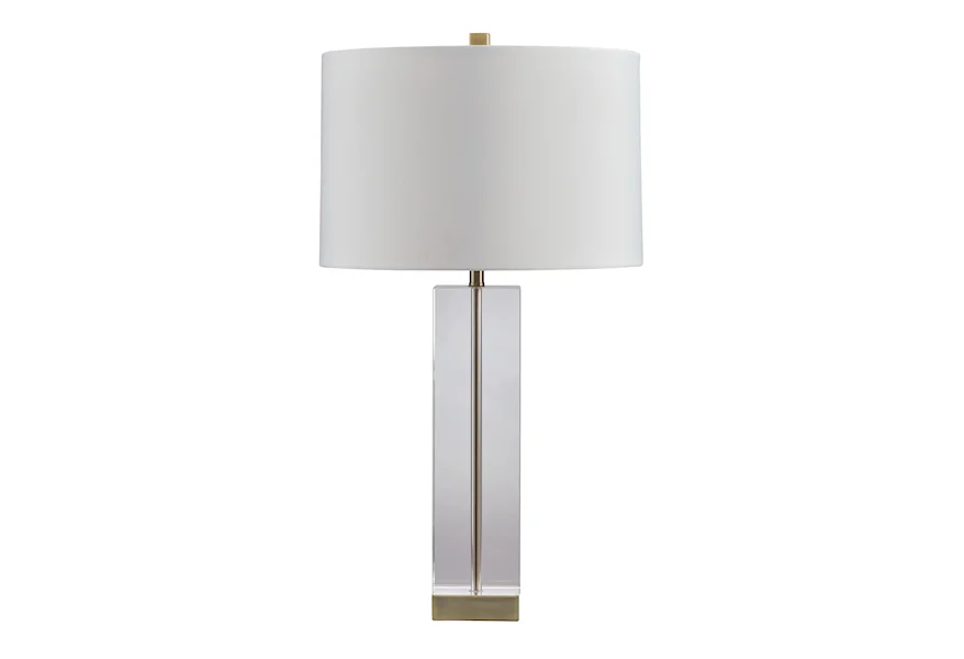Lamps - Contemporary Teelsen Clear/Gold Finish Table Lamp by Signature Design by Ashley at Royal Furniture